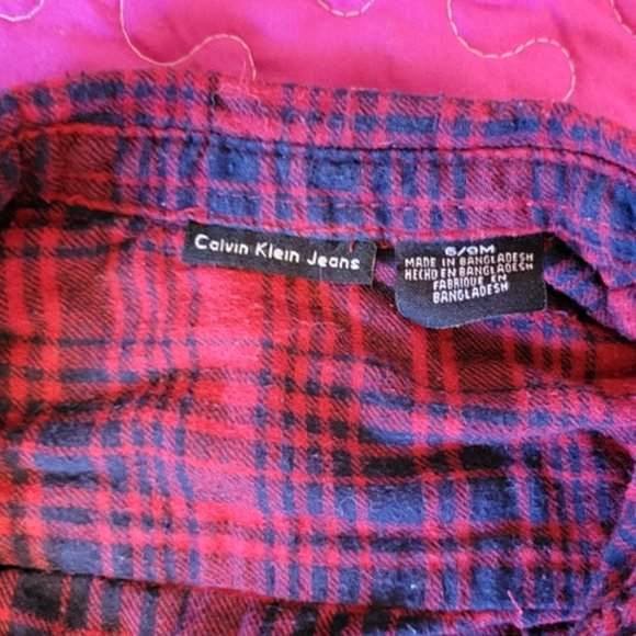 CALVIN KLIEN - Babies Button up Plaid shirt - Red and Blue - 6m - Picture 2 of 3